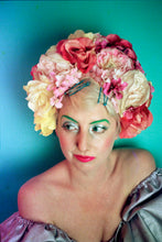 Load image into Gallery viewer, Floral Party pink, Yellow, White Reversible Headdress /flower Crown
