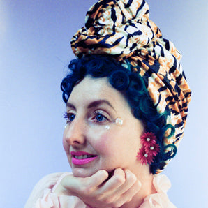 Tiger Print Top Knot turban