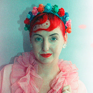 Vintage flower power Repurposed Hair Bobble Headband