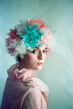 Load image into Gallery viewer, Multicoloured Vintage inspired ruffle Pastel Headpiece
