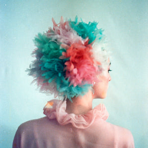 Multicoloured Vintage inspired ruffle Pastel Headpiece