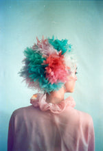 Load image into Gallery viewer, Multicoloured Vintage inspired ruffle Pastel Headpiece
