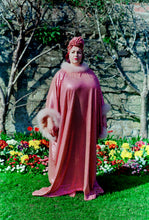 Load image into Gallery viewer, PINK Marabou Trimmed Sequin Kaftan Dress
