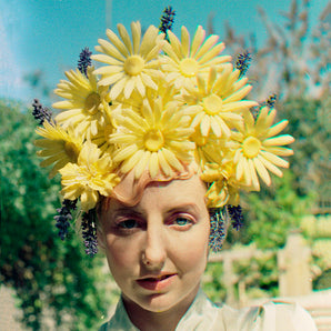 Yellow 60s daisies and Lavender Vintage Flower Headdress