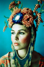 Load image into Gallery viewer, Tribal orange beaded wild flower Crown
