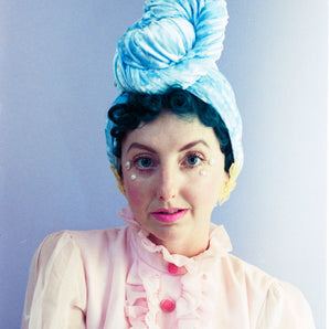 Pastel Blue Crushed Turban