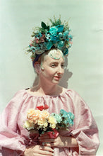 Load image into Gallery viewer, &quot;Floral Whimsy&quot; &#39;Blues Run the Game&#39; Vintage Floral Headdress Kit and Tutorial
