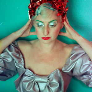Metallic Orange Origami Crown / Headdress / Christmas / NYE