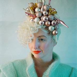 Christmas Rose gold, gold and pink Glitter Spikes Headpiece
