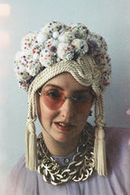 Load image into Gallery viewer, Bespoke Speckled Pom Pom Tassel Turban

