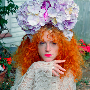Lilac and off white Hydrangea X Giant Gem Headdress