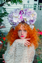 Load image into Gallery viewer, Lilac and off white Hydrangea X Giant Gem Headdress
