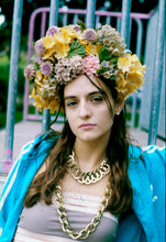 Load image into Gallery viewer, Vintage flowers in a floral Headdress in pastel shades
