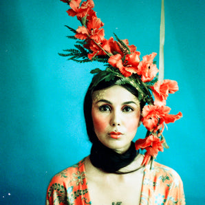 Beautiful orange Ascot flower Crown