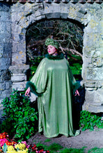 Load image into Gallery viewer, GREEN Marabou Sequin Kaftan Dress
