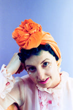 Load image into Gallery viewer, Neon Orange Top Knot Turban

