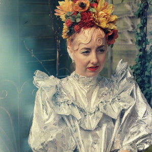 Wild Flower headdress / Autumnal / orange and Yellow