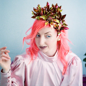Metallic Chrome Gold Bronze iridescent Origami Crown / Headdress
