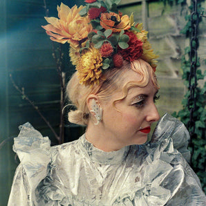 Wild Flower headdress / Autumnal / orange and Yellow