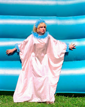 Load image into Gallery viewer, Pale Pink Liquid Satin Ruffle kaftan Dress
