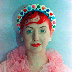Vintage Rainbow Repurposed Hair Bobble Headband