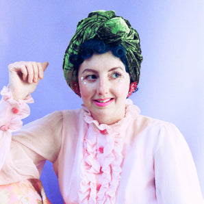 olive green velvet turban