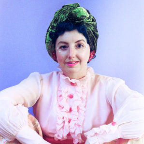 olive green velvet turban