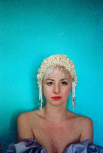 Load image into Gallery viewer, Pearl SkullCap, Hat, Headdress, Wig, Cher,
