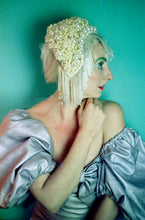 Load image into Gallery viewer, Pearl SkullCap, Hat, Headdress, Wig, Cher,
