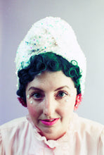Load image into Gallery viewer, White iridescent sequin stretch turban

