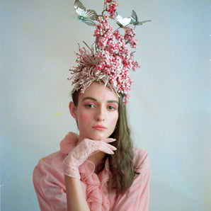 Pink and Silver Butterfly Headpiece