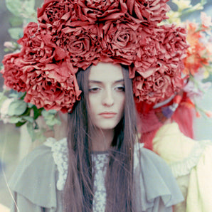 Giant Vintage paper Roses Flower Crown