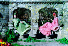 Load image into Gallery viewer, GREEN Marabou Sequin Kaftan Dress
