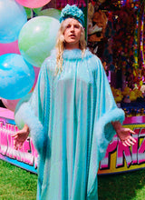 Load image into Gallery viewer, Holographic Blue and Green Mermaid sequin Marabou Dress
