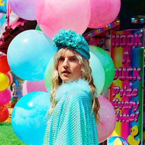 Mermaid Sequin Turban - holographic blue/green