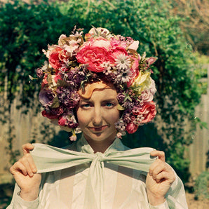 VintageFlower bonnet / crown / Lilac Blossoms