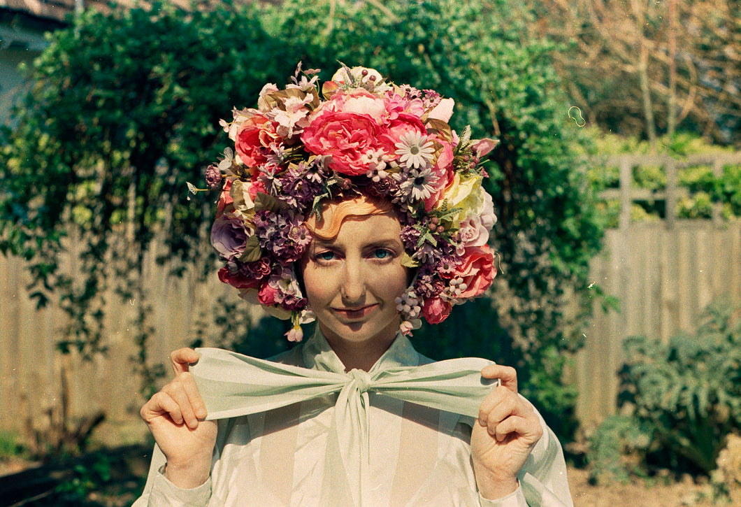 VintageFlower bonnet / crown / Lilac Blossoms