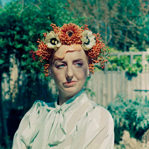 Burnt Orange Autumnal Vintage Flora Crown