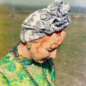 *LIMITED EDITION* Iridescent Lilac and White Sequin Turban