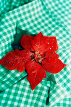Load image into Gallery viewer, Red Jewelled Poinsettia Brooch *Order before 18th for Christmas post*
