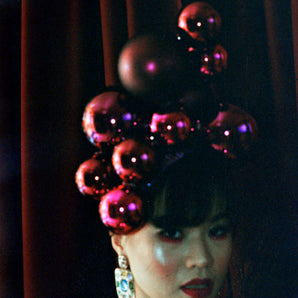 Burgundy Pink Baubles Headdress