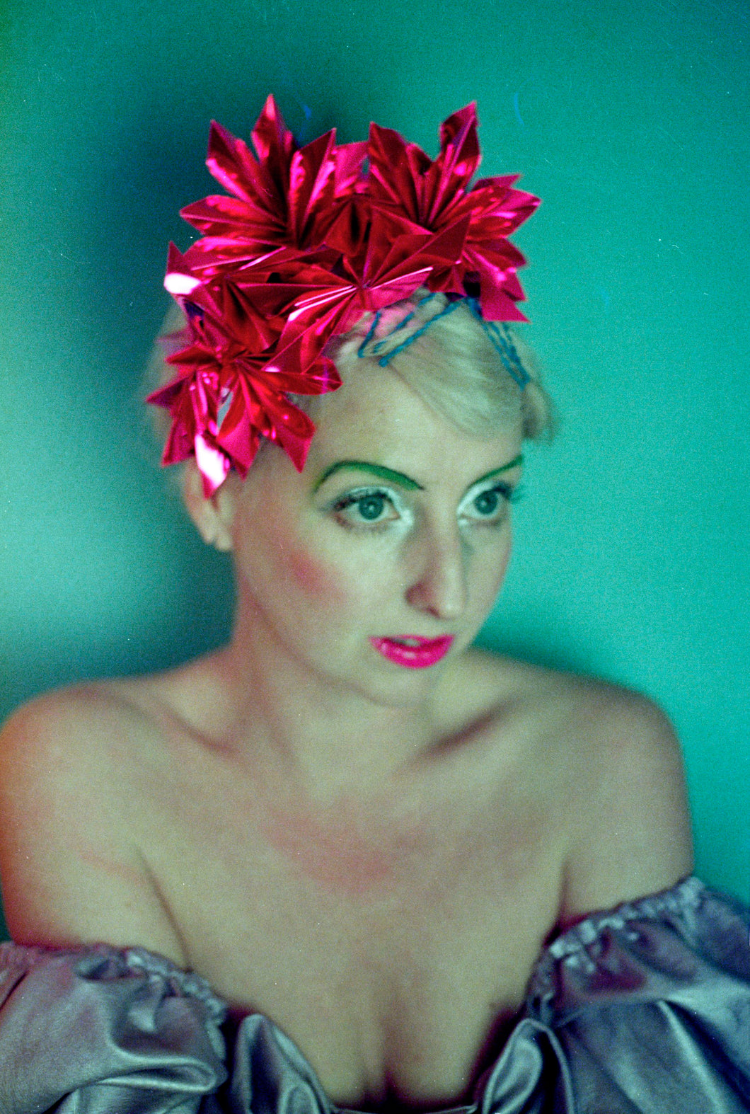Metallic Shocking pink Origami Crown / Headdress / Christmas / NYE