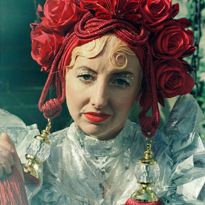Red Roses Tassel Turban