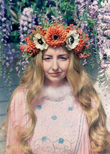 Load image into Gallery viewer, Burnt Orange Autumnal Vintage Flora Crown
