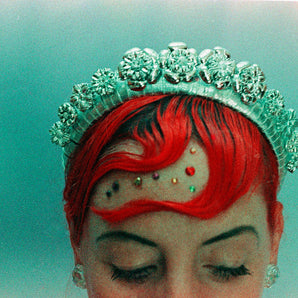Vintage Metallic Silver Repurposed Hair Bobble Headband