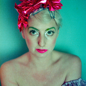 Metallic Shocking pink Origami Crown / Headdress / Christmas / NYE