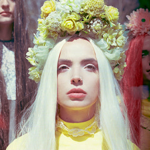 Yellow Vintage Floral Headdress Crown
