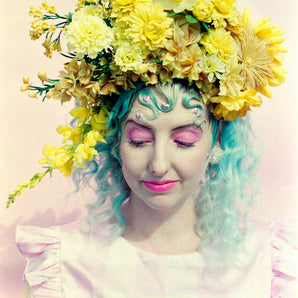 Yellow Vintage Flower Floral crown vintage bespoke headdress