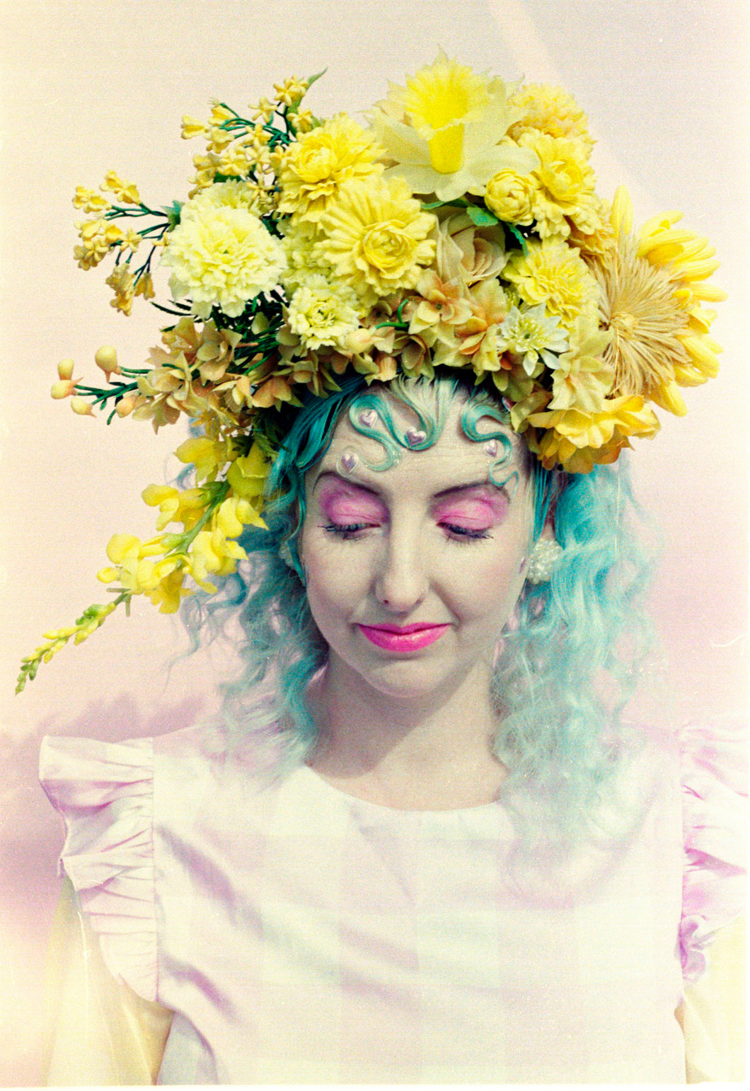 Yellow Vintage Flower Floral crown vintage bespoke headdress