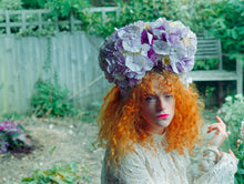 Load image into Gallery viewer, Lilac and off white Hydrangea X Giant Gem Headdress
